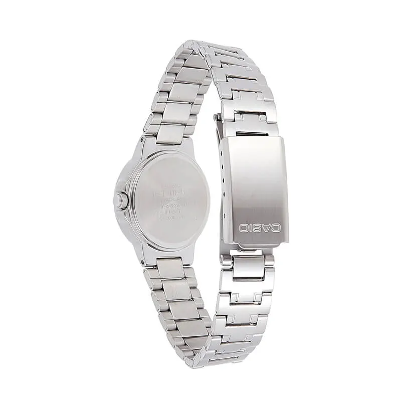 Casio Enticer Pink Dial Silver-tone Ladies Watch- LTP-1177A-4A1